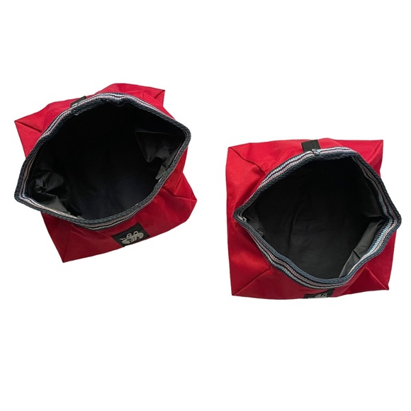 2 Dog Collapsible Bowls Travel Hiking Camping RED ABO GEAR M/L - Picture 2 of 14